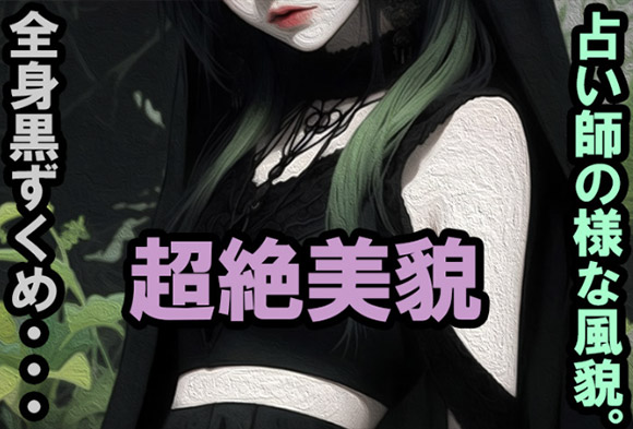 全身黒ずくめ、占い師の様な風貌のチエミさんは、ですれ違ったら誰もが振り向くレベルの美貌。